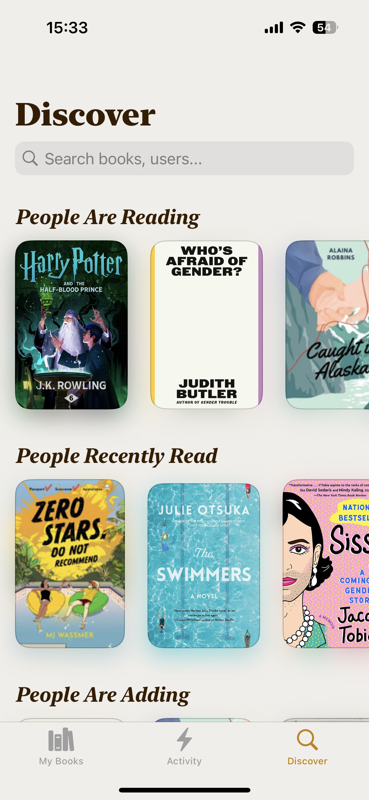 Discover view in Bookmark